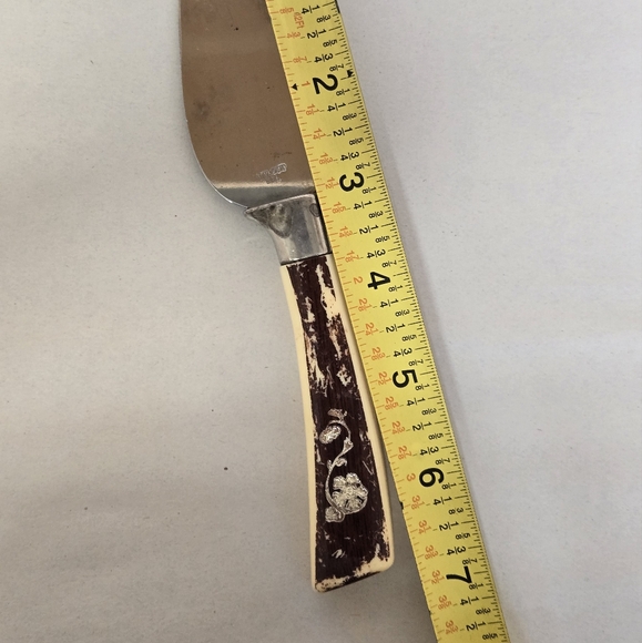 VTG Regent Sheffield Carved Handle Stainless Steel Cheese Cake Server Flatware - Picture 6 of 8